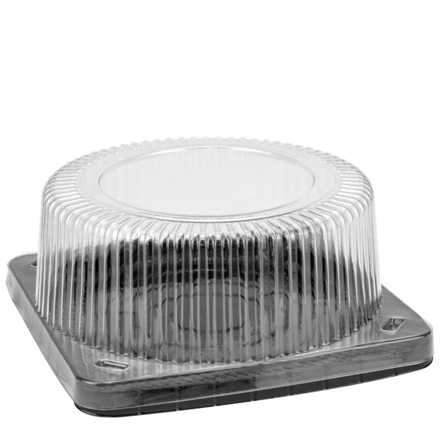 Round disposable cake box with square base 23.5cm