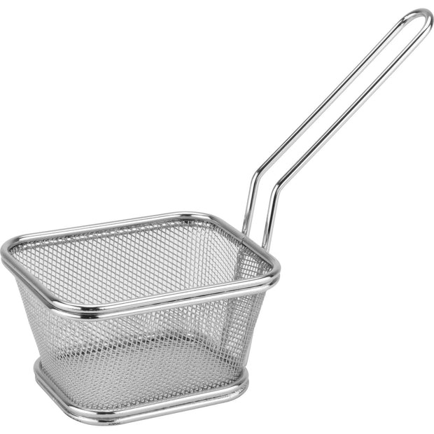 Rectangular metal serving basket "Silver" 9x10.5cm