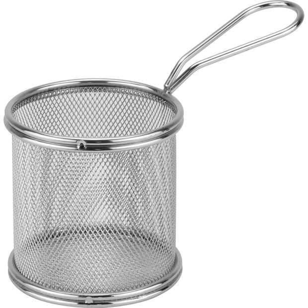 Round metal serving basket "Silver" 9x9cm