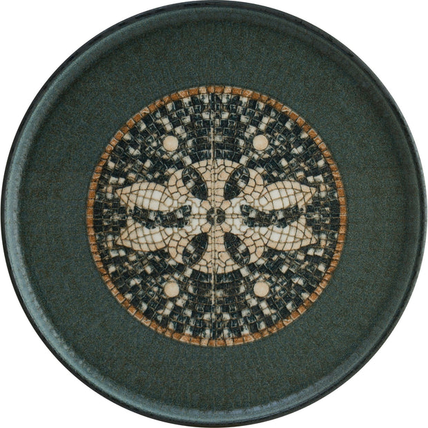 Mesopotamia Mosaic Anthracite Hygee Flat Plate 22cm