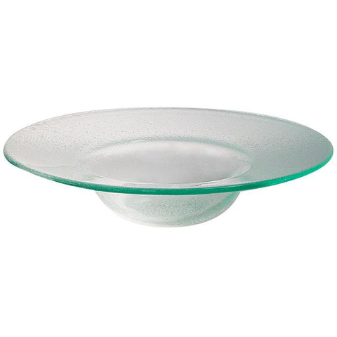 Round clear glass pasta plate 24cm