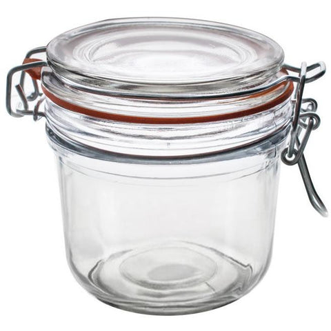 Round glass jar with clip lid 200ml