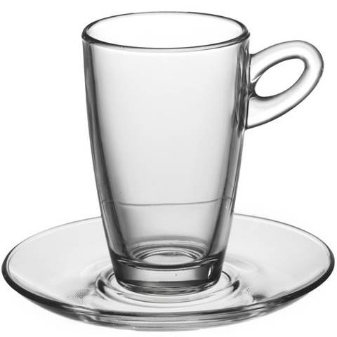 Glass cup with saucer for hot drinks 270ml