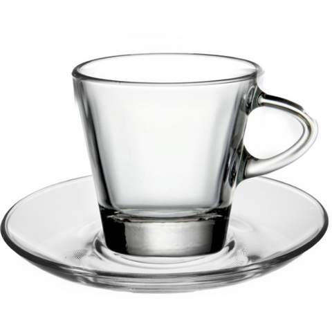 Glass cup with saucer for hot drinks 80ml
