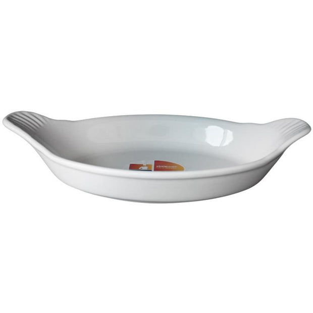 Ceramic oval dish with handles 22x12cm