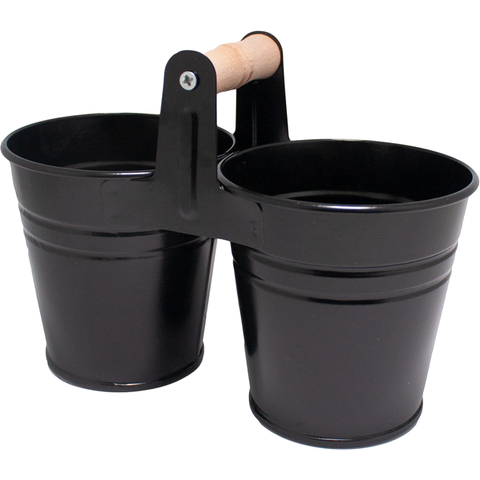 Two mini buckets with a handle 10cm