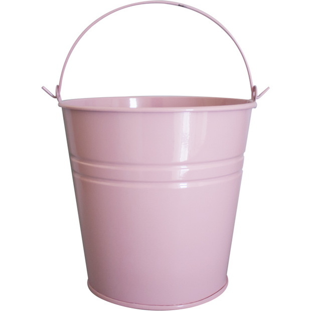 Metal serving Bucket with handle pink 10cm