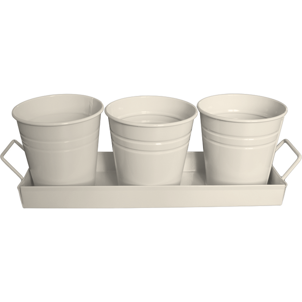 Set of three serving buckets in a tray 10cm