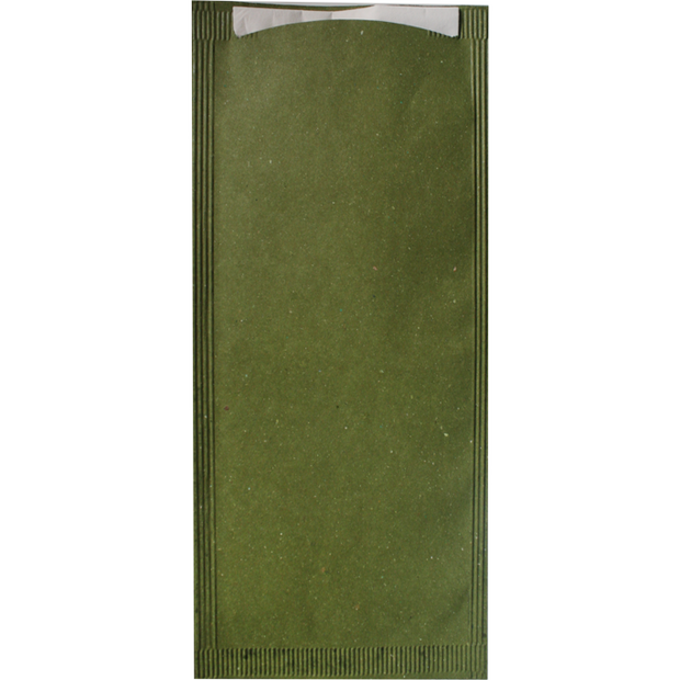 Paper cutlery pocket "Green" 125pcs 25cm