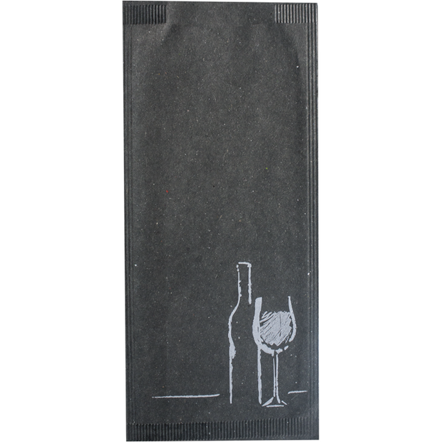 Paper cutlery pocket "wine black" 125pcs 25cm