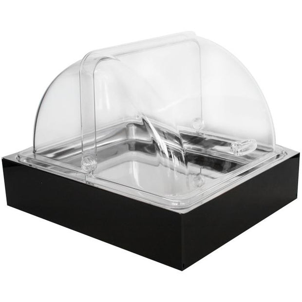 Square cooling display with polycarbonate roll top cover 35.5cm