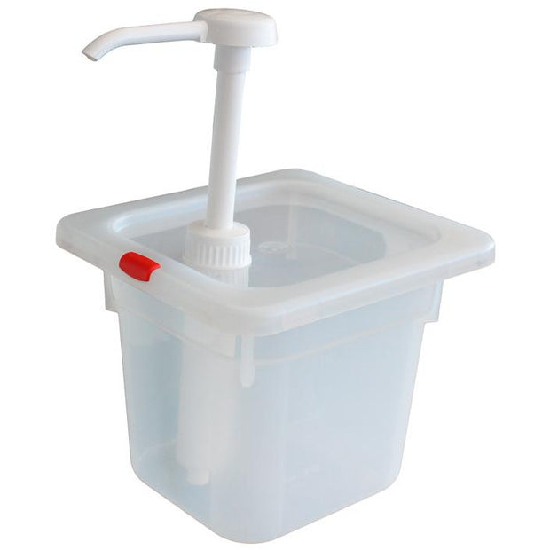 Polypropylene container with lid and pump 2 litres