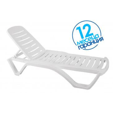 Sun lounger "Solarium Aqua" white 200x72cm