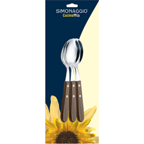 Dessert spoon with wooden handle