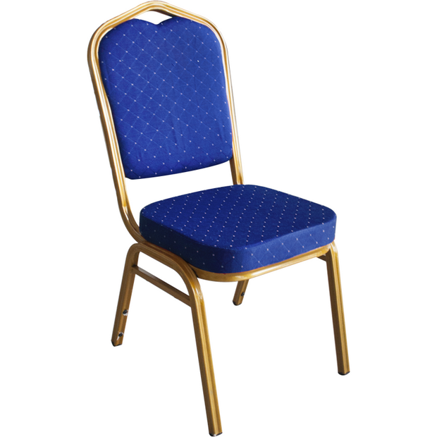 Catering chair with metal frame and blue cushion seat BLUE 92cm