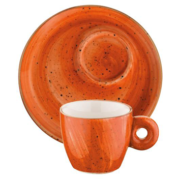 Terracotta espresso cup with saucer 70ml