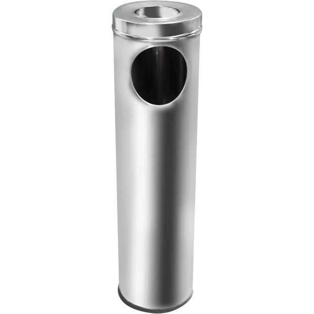 Trash can with ashtray chrome 16 litres