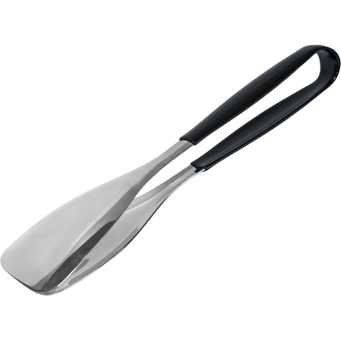 Serving tong with black silicone handle