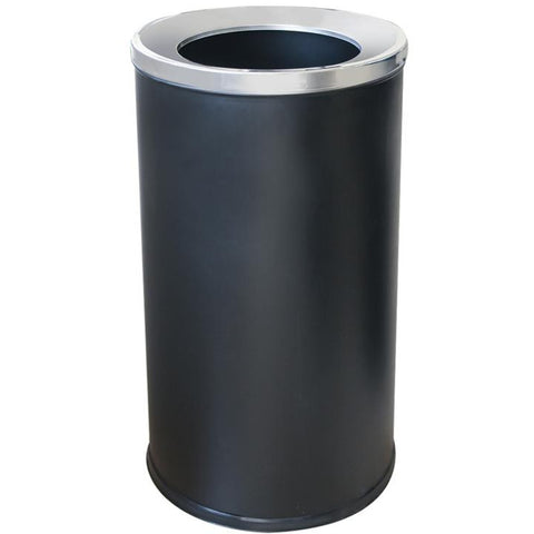 Round metal for trash can with inner bucket black 70 litres