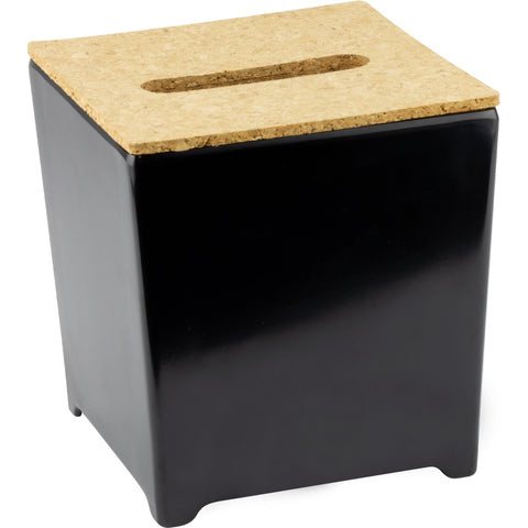 Tissue box black 14x14cm