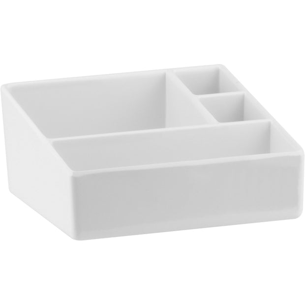 Hotel compliment tray with 4 compartments white 10.5x10.2cm