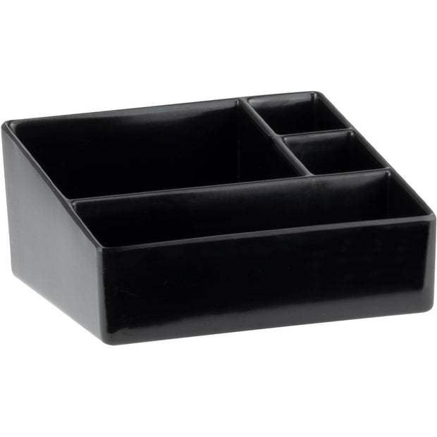 Hotel compliment tray with 4 compartments black 10.5x10.2cm