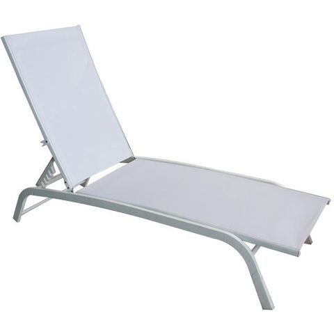 Sunbed with steel frame white 188cm