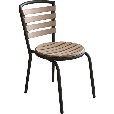 Chair with round seat "Plastic Wood Natural" 60cm