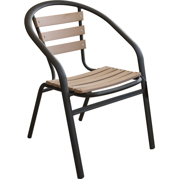 Chair with arm rests "Plastic Wood Natural" 56cm