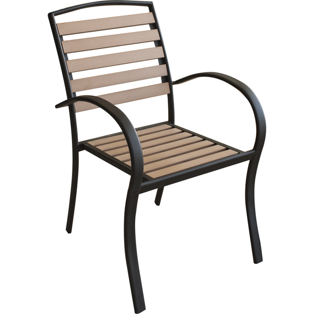Chair with armrest "Plastic Wood Natural" 60cm