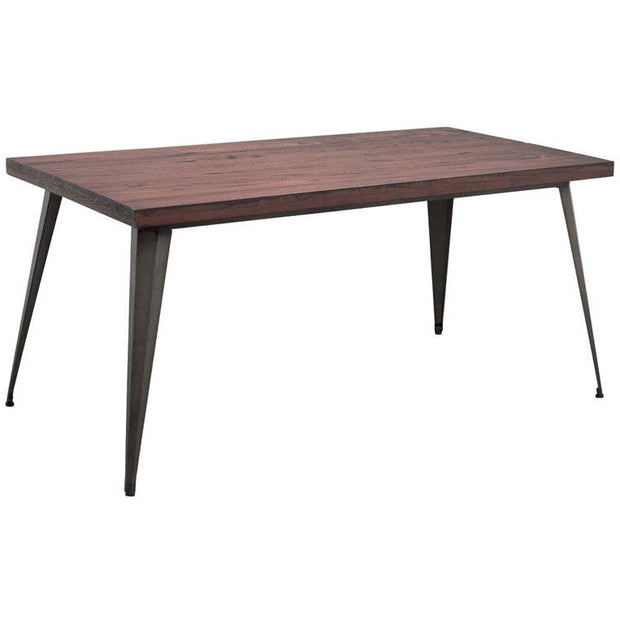 Metal/wood table "Antique" black matte 160cm