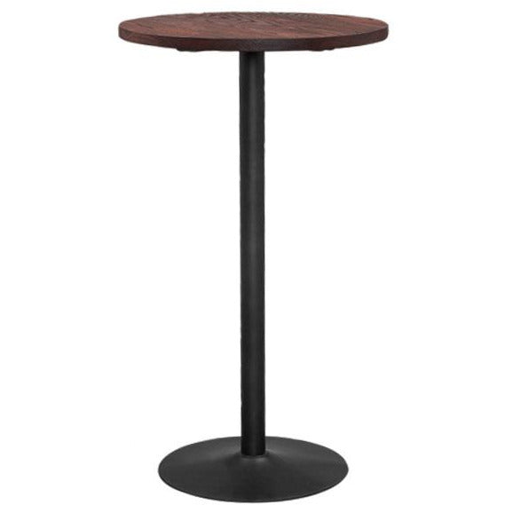 Metal/wood round bar table "Antique" black matte 60cm