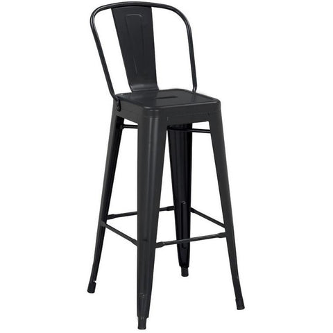Metal bar chair "Antique" matte black 107cm