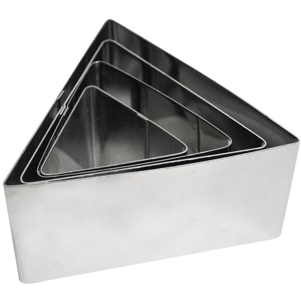 Set four triangle stainless steel cooking molds