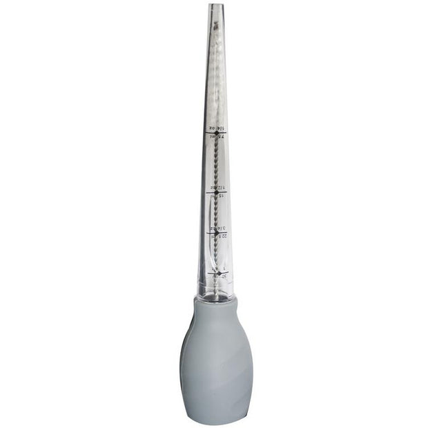 Measuring baster with grey silicone bulb