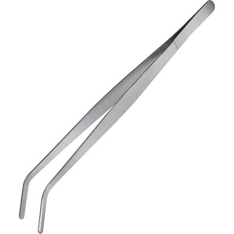 Steel culinary tweezer with curved top 30cm