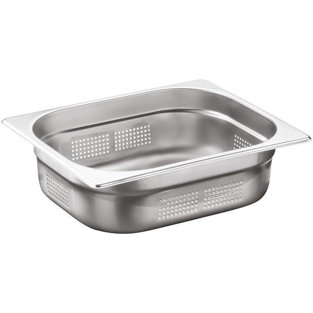 Stainless steel 18/10 perforated gastronorm container GN 1/2 150mm