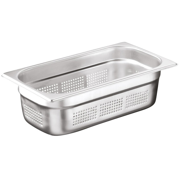Stainless steel 18/10 perforated gastronorm container GN 1/3 65mm