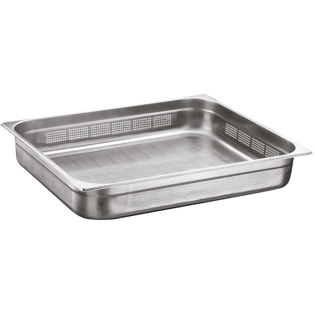 Stainless steel 18/10 perforated gastronorm container GN 2/1 150mm