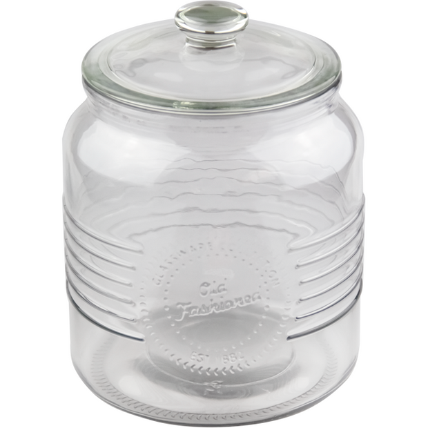 Storage glass jar with glass lid 2 litres