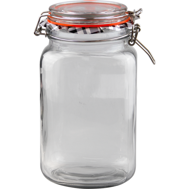 Round glass jar with clip lid 3.6 litres