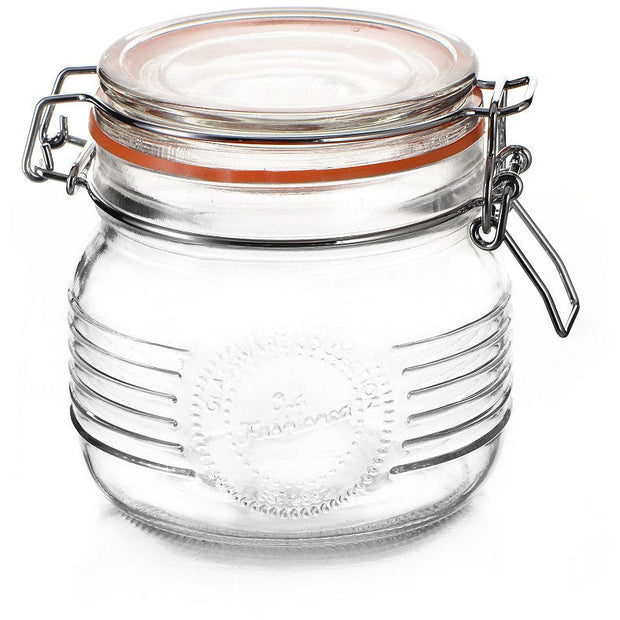 Glass jar with clip lid 500ml