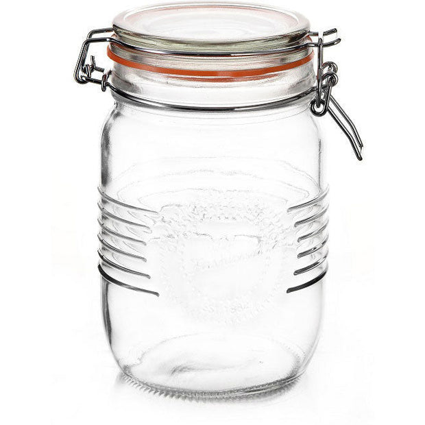 Glass jar with clip lid 1 litre