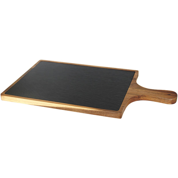Slate with wooden tray 45cm