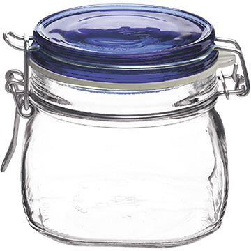 Glass jar with blue lid 500ml