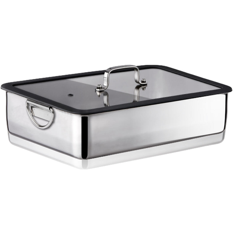 Deep cooking tray with handles and lid "Maxima" 36cm