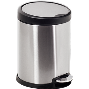 Stainless steel hotel trash can with treadle 5 litres