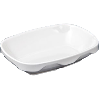 Melamine rectangular dish white 14.5cm