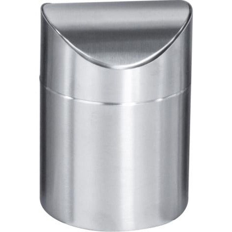 Round metal table bin with swinging lid 1.25 litres