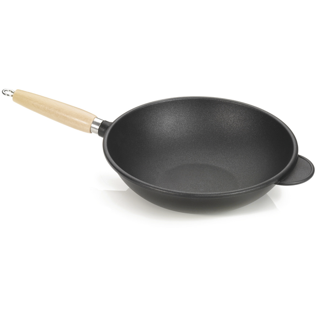 Wok with wooden handle 28cm